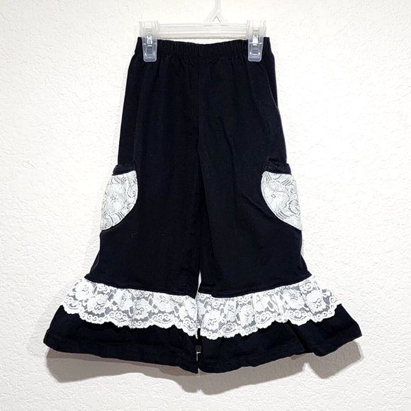 Jelly The Pug Other - Jelly the Pug Alexis Capris Fiesta Collection Pants Lace Trim Black